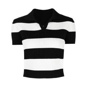 준지 스트라이프 크롭 티셔츠  JW3351W035