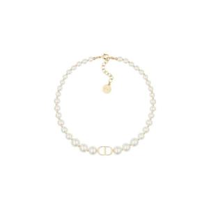 디올 30 몽테뉴 초커 골드 피니쉬 메탈 화이트 레진 펄 N1116MTGRS-D301