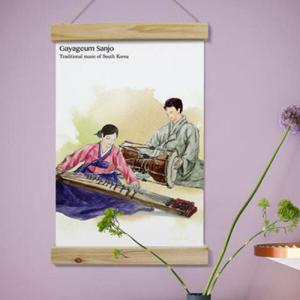 아트박스/꾸밈 pk620-우드스크롤_40CmX60Cm-한국전통음악과악기