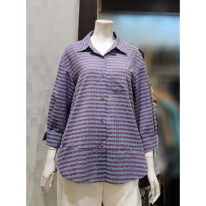 [벨라디터치][벨라디터치] V1E2BL31 뒷단 스트링 체크 셔츠 (P00