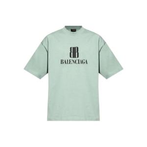 발렌시아가 나노 BB 로고 프린트 티셔츠 764235TSVU4