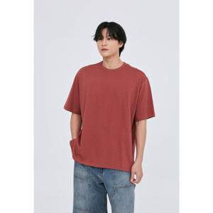 남성) 16수 절개 변형 자수 트임 뉴오버핏 반팔 티셔츠 AP2WTS306-BG