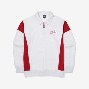 [휠라]컬러블럭 면혼방 카라 반집업 맨투맨 (FS2POF3107X_WTM)