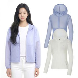 콜핑 여성 여름 생활방수 속건성 후드일체형 등산 경량 숏기장 바람막이 자켓
