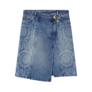 베르사체 비대칭 데님 스커트 10203951A14776