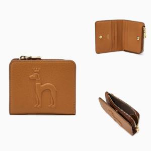 [헤지스] 브라운 퍼피 엠보 라운드지퍼 반지갑 HIWA5F252W2