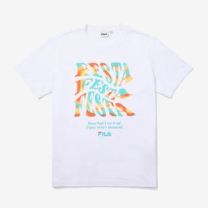 [휠라(프리미엄)]유니 페스타 그래픽 티셔츠 FS2RSF2401X_WHI