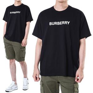 버버리 볼드 로고 패치 반팔티셔츠 블랙-릴랙스핏/ 8084233