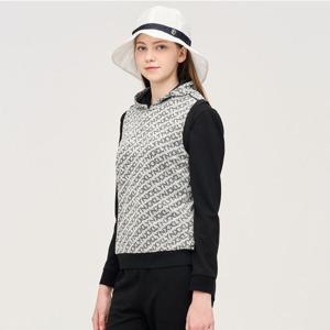 [링스골프]여성 로고 자카드 미니후드 베스트 L21E1TF354_BK_HDD
