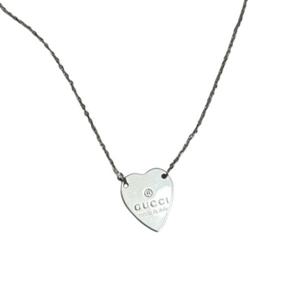 여성 구찌 트레이드마크 하트 펜던트 네클리스 실버 223512-J8400-8106
