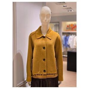 [베스띠벨리]BJHRX2643_울 혼방 니트 레터링 코트