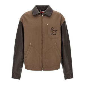 겐조 파리 체인스티치 울 가죽 재킷 FF68BL1519OH 92