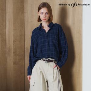 [나인식스뉴욕(영캐릭터)]카라넥 체크 패턴 긴팔 셔츠 (NP3BA021L0)
