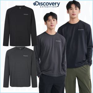 디스커버리 25FW 가을 신상품 DMRL3E054 남성 그래핀 그리드 플리스 긴팔티셔츠 이너티셔츠 HKRL