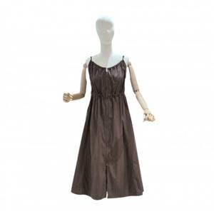 플라스틱아일랜드  스트링 집업 슬리브리스 슬릿 원피스 (PR3WO804)