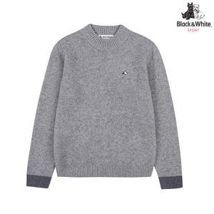 [블랙앤화이트] 여성 테리어 양두 조직 반목 스웨터 2605LDKW_GREY
