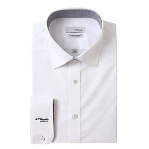 [듀퐁셔츠] 25 F W (SE5FM22LS922SWH) 화이트 기본무지 카라배색 스판 긴소매 슬림핏 셔츠