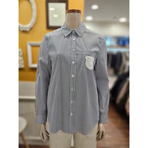 [BCBG]바우 스트라이프 블라우스 B5C7B413