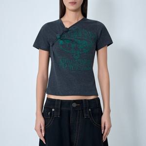 26 SS 알렉산더왕 로고 모티프 어시메트릭 넥라인 4CC4251121 001