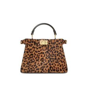 펜디 피카부 아이씨유 레오파드 프린트 프티 토트 백 8BN335AYD4F0A6E