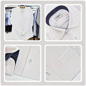 [레노마셔츠]일반핏/모달 트윌 스판/카라.소매 안 배색 긴소매