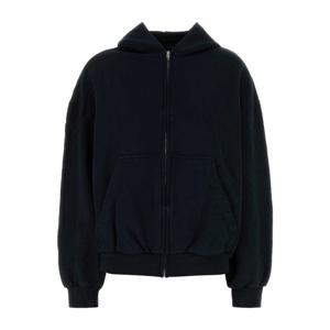 발렌시아가 블랙 실크 나일론 집업 후드 803264 TSVU71750