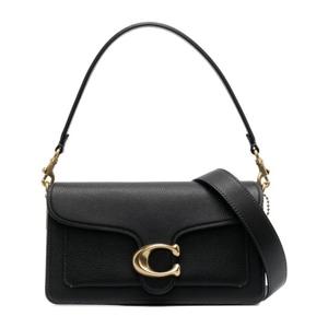 코치 블랙 가죽 플랩 숄더백 CH857 B4 BK
