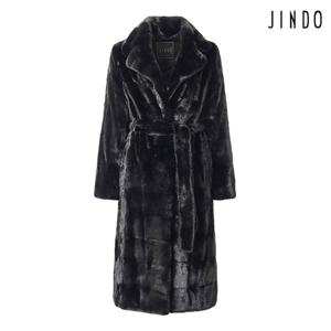 [진도] 모피 너치드 카라 밍크 코트 (JFCR01BK)