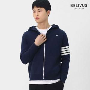 빌리버스 남성 데일리 스트라이프 포인트 니트 골프웨어 방풍 후드집업 BOBT050