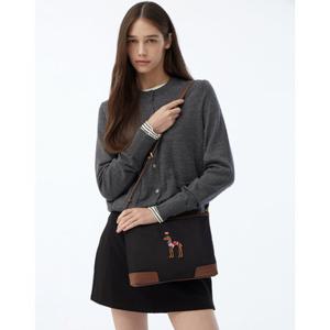 헤지스 액세서리 여성 25SS 스테디셀러 블랙 퍼피로고 나일론 크로스백 WIBA5E805BK