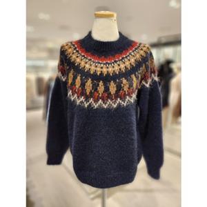 [SOUP]숲 노르딕 패턴 니트 (SBBLK32)