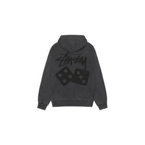Stussy스투시 피그먼트 다이드 다이스 집 후드 블랙 1975077