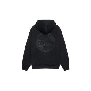 Stussy스투시 닷 스탬프 피그먼트 다이드 후드 블랙 1925116