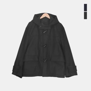 스콰즈 남성 캐주얼 떡볶이 후드 하프 오버핏 더플 코트 SAZ003