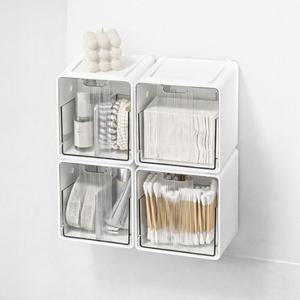 구디푸디 [체험특가] 1개+1개 클립앤픽 무타공 큐브 면봉 화장솜 헤어핀 멀티 수납함