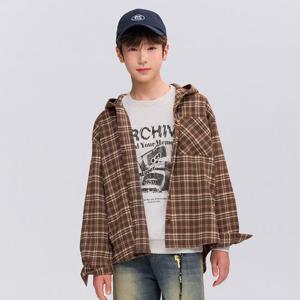 [오션스카이]공용 멀티 체크 후드 셔츠-FAJB5403B08