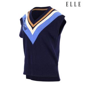 엘르골프 세이브존01 여성 브이넥 컬러배색 오버핏 조끼 6J63101 820