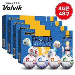 (4더즌 48구) 볼빅 골프공 마이 소닉 하트 아트볼 3피스