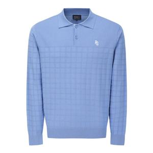 [파리게이츠] (511F1SR202)남성 블록 체크 조직감 믹스 긴팔 니트