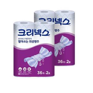크리넥스 빨아쓰는 위생행주 36매 2롤 x 2팩