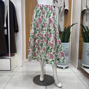 클리지 DP01 플라워 프린트 롱 캉캉 스커트 CQ2WSK10