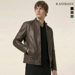 [카시바디] 남성 양가죽 미니멀 집업 자켓