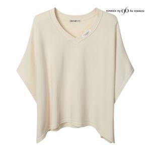 [나인식스뉴욕(영캐릭터)]라벨 V넥 루즈핏 판초 NQ2VT001M0