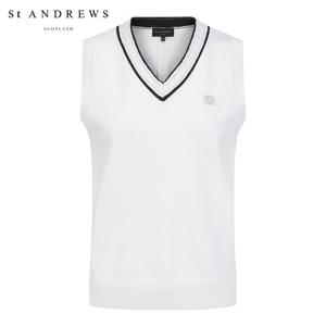 [세인트앤드류스] 여성 별 심볼 케이블 베이직 V넥 니트 베스트