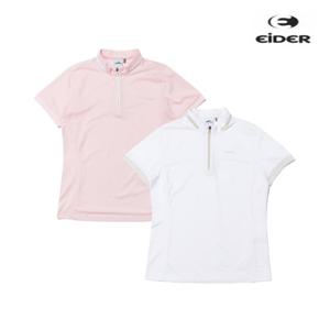 아이더 (DWM23281) POP 와플 여성 반팔 짚업 티셔츠