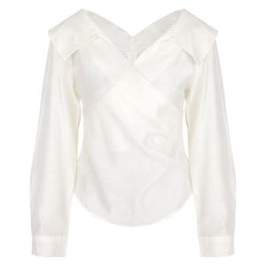 [파슨스] Wide Collar Wrap Blouse [WHRT2BL02]