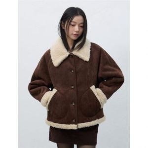 제너럴아이디어 시어링 카라 무스탕 코트 [BROWN] WBE4L10525 383419