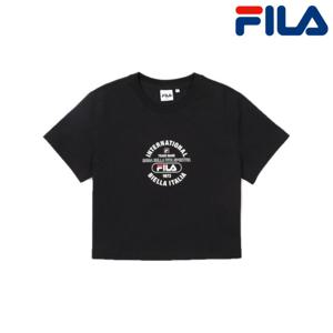 [휠라(프리미엄)]여성 라이프 크롭 반팔티 블랙 FS2RSF2153F BLK