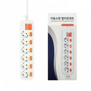 누전 자동소화 멀티탭 개별 스위치 6구 SFEX 3M DYM-SG6C-SI