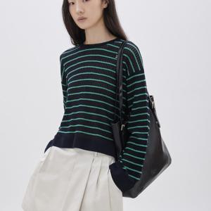 [쥬크]스트라이프 라운드넥 풀오버  Z261KSK008